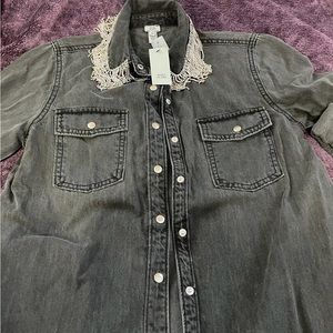 River island embellished collar button down